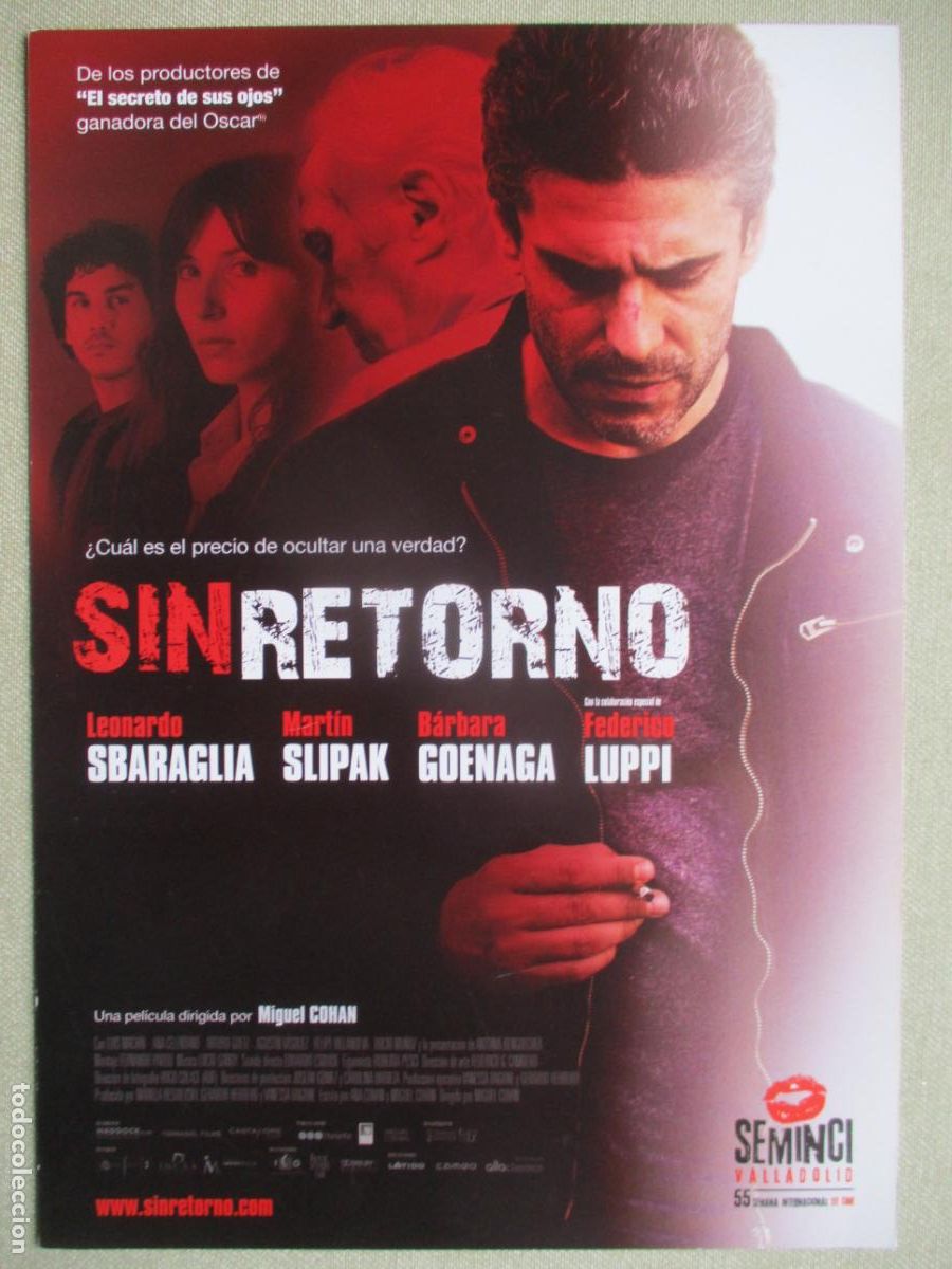 Cine: SIN RETORNO. GUIA ORIGINAL ESTRENO. PEDIDO MINIMO EN GUIAS 10 EUROS.