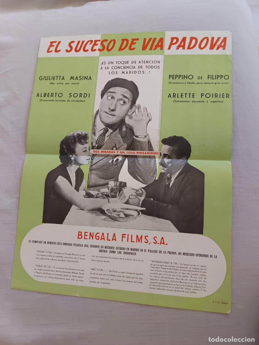 Cine: GUIA CINE DOBLE DESPLEGABLE EL SUCESO DE VIA PADOVA ALBERTO SORDI