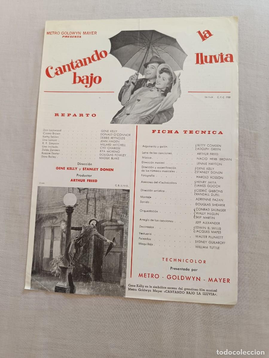 Cine: GUIA CINE DOBLE CANTANDO BAJO LA LLUVIA GENE KELLY