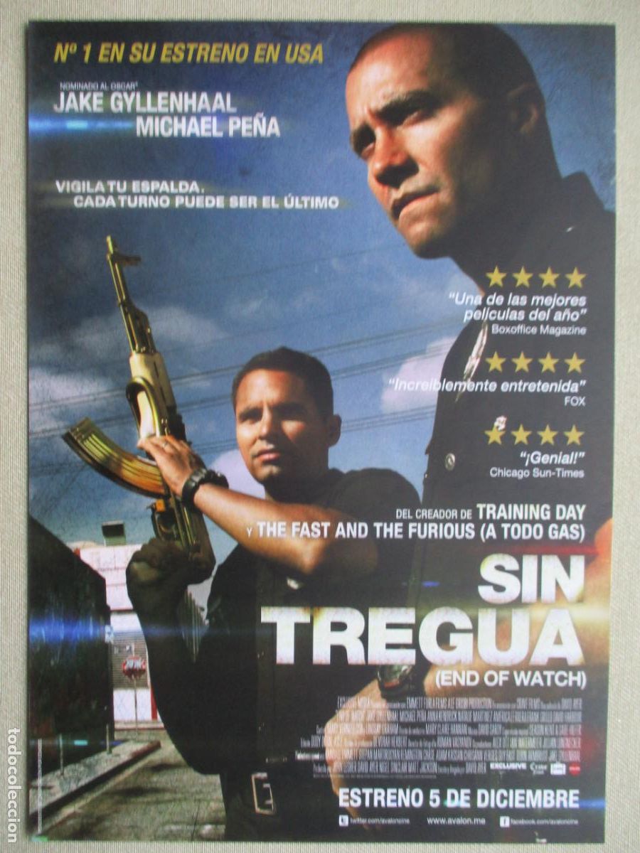 Cine: SIN TREGUA. GUIA ORIGINAL ESTRENO. PEDIDO MINIMO EN GUIAS 10 EUROS.