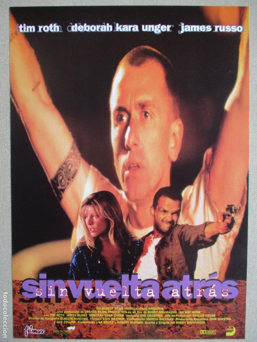 Cine: SIN VUELTA ATRAS. GUIA ORIGINAL ESTRENO. PEDIDO MINIMO EN GUIAS 10 EUROS.