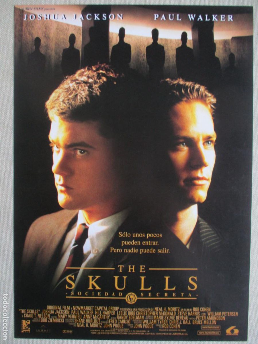 Cinema: THE SKULLS. GUIA ORIGINAL ESTRENO. PEDIDO MINIMO EN GUIAS 10 EUROS.