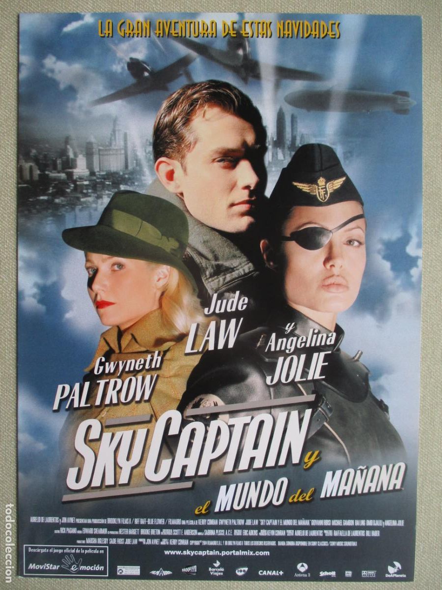 Cinema: SKY CAPTAIN Y EL MUNDO DEL MA&Ntilde;ANA. GUIA ORIGINAL ESTRENO. PEDIDO MINIMO EN GUIAS 10 EUROS.