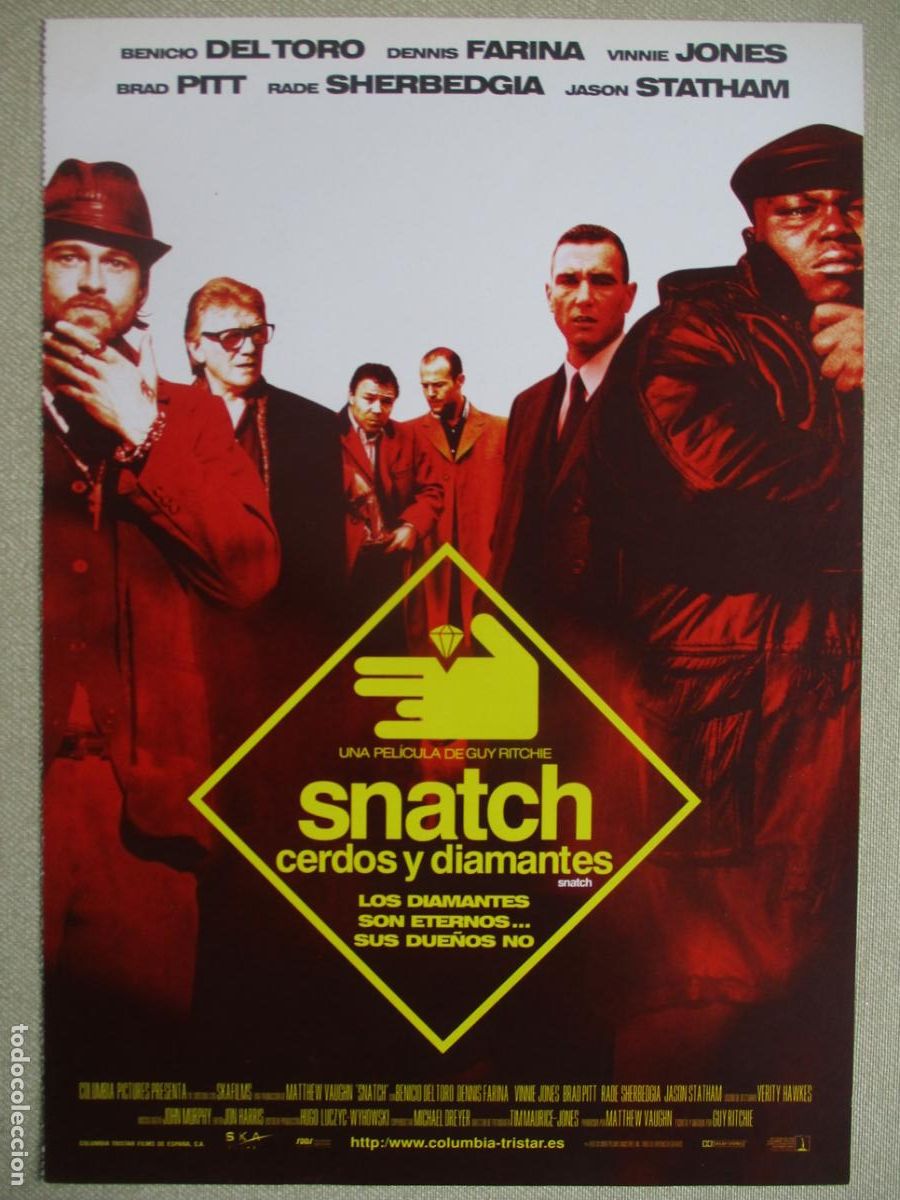 Cine: SNATCH CERDOS Y DIAMANTES. GUIA ORIGINAL ESTRENO. PEDIDO MINIMO EN GUIAS 10 EUROS.