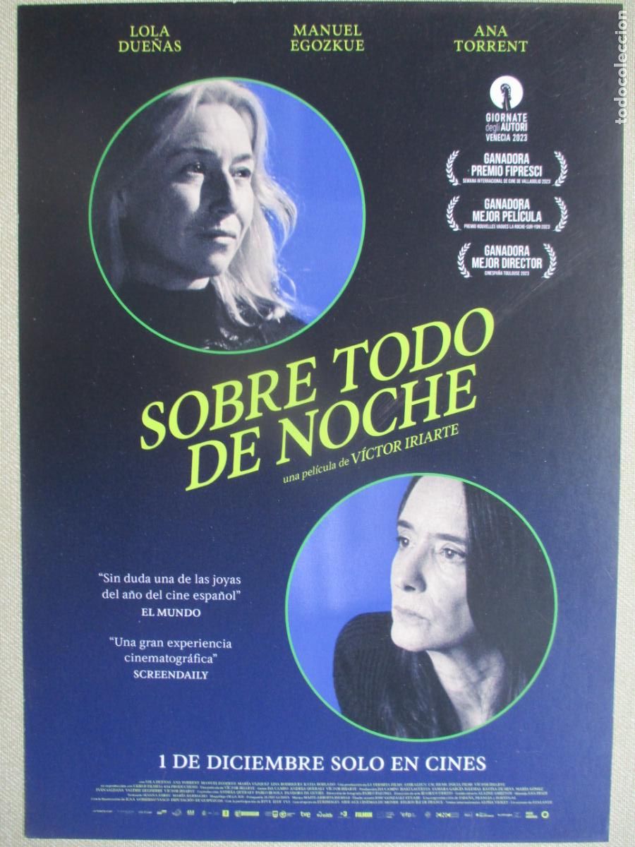 Cine: SOBRE TODO DE NOCHE. GUIA ORIGINAL ESTRENO. PEDIDO MINIMO EN GUIAS 10 EUROS.