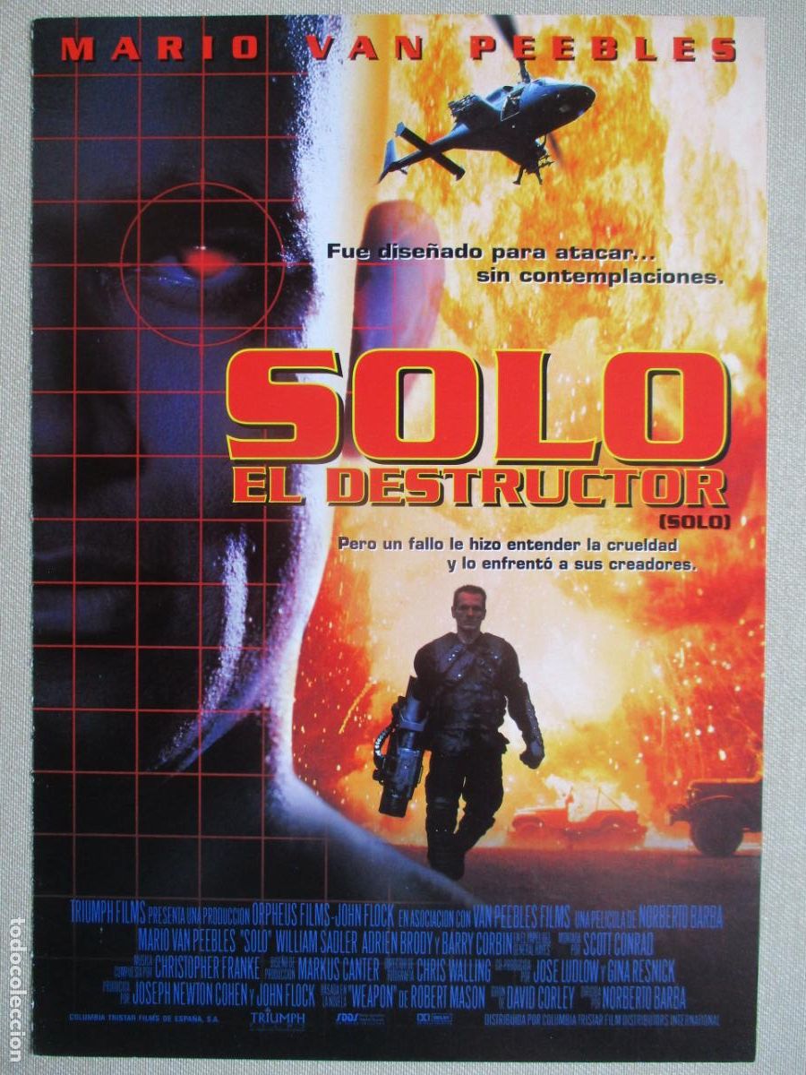 Cine: SOLO EL DESTRUCTOR. GUIA ORIGINAL ESTRENO. PEDIDO MINIMO EN GUIAS 10 EUROS.