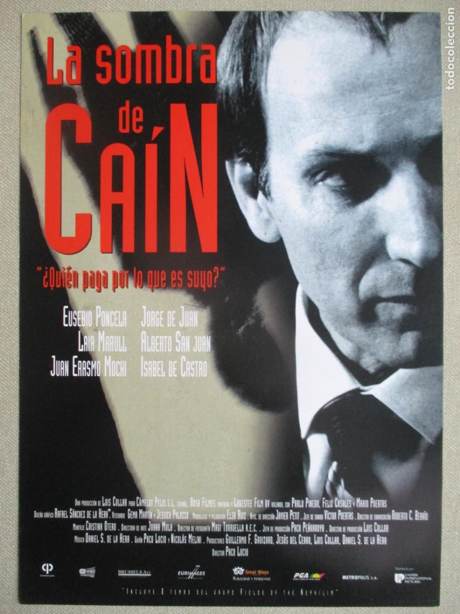 Cine: LA SOMBRA DE CAIN. GUIA ORIGINAL ESTRENO. PEDIDO MINIMO EN GUIAS 10 EUROS.