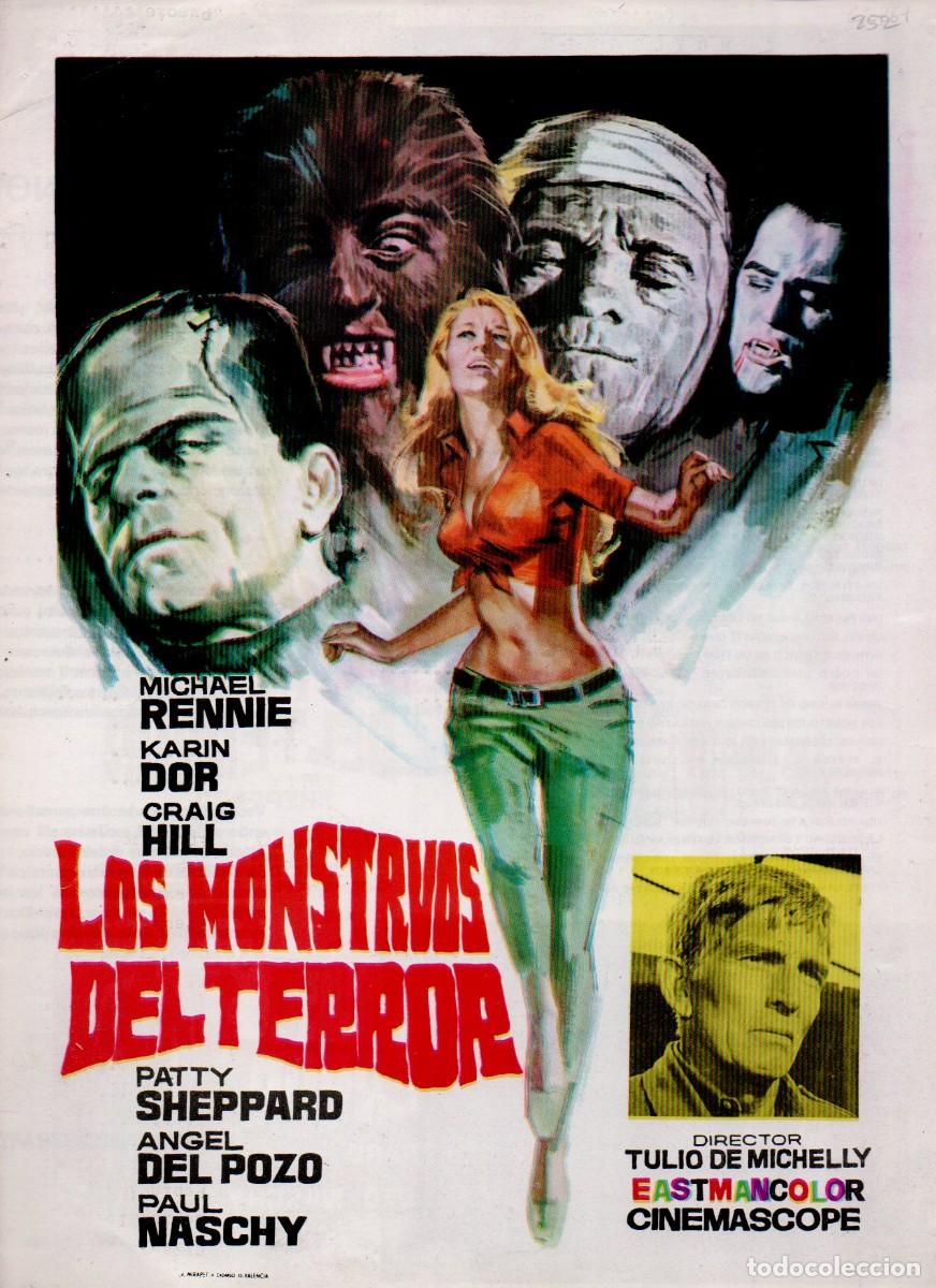 Cine: GUIA DOBLE ORIGINAL. LOS MONSTRUOS DEL TERROR, MICHAEL RENNIE, KARIN DOR, PAUL NASCHY. JANO.