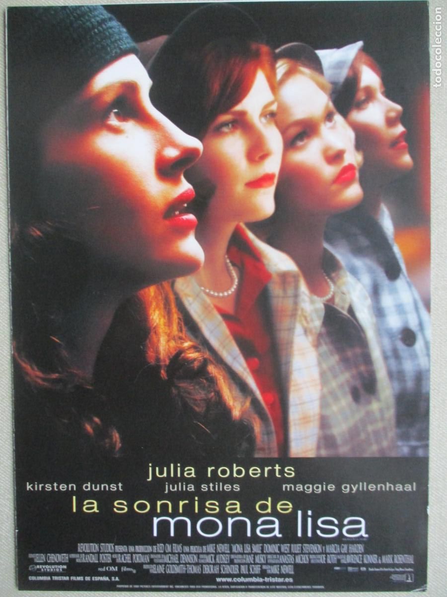 Cine: LA SONRISA DE MONALISA. GUIA ORIGINAL ESTRENO. PEDIDO MINIMO EN GUIAS 10 EUROS.