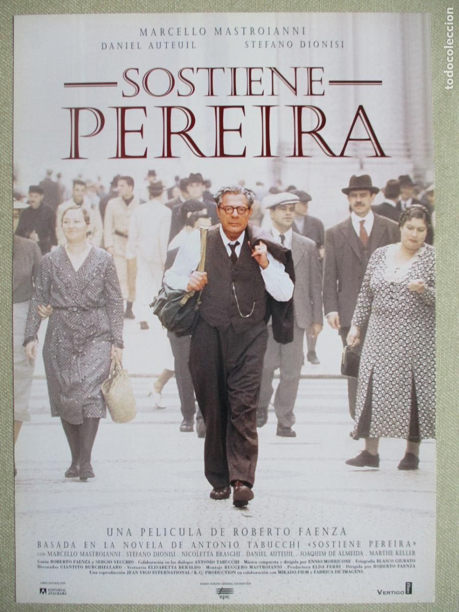 Cine: SOSTIENE PEREIRA. GUIA ORIGINAL ESTRENO. PEDIDO MINIMO EN GUIAS 10 EUROS.