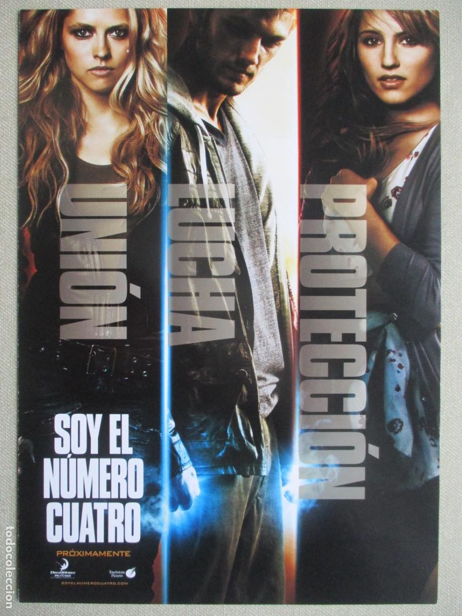 Cine: SOY EL NUMERO CUATRO. GUIA ORIGINAL ESTRENO. PEDIDO MINIMO EN GUIAS 10 EUROS.