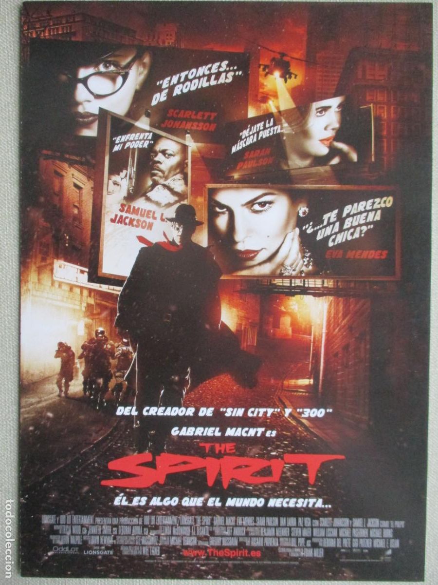 Cine: THE SPIRIT. GUIA ORIGINAL ESTRENO. PEDIDO MINIMO EN GUIAS 10 EUROS.