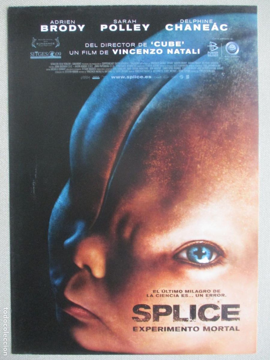 Cine: SPLICE. EXPERIMENTO MORTAL. GUIA ORIGINAL ESTRENO. PEDIDO MINIMO EN GUIAS 10 EUROS.