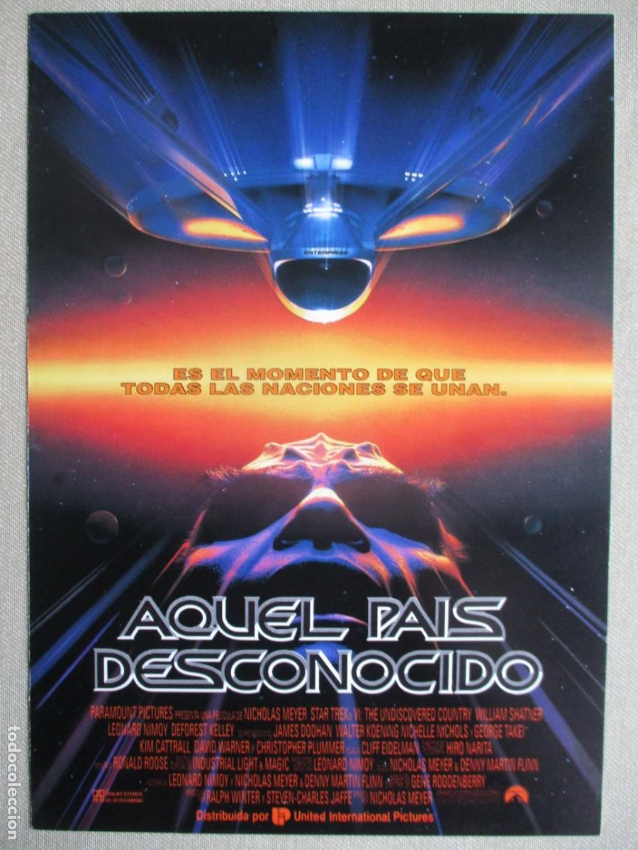 Cine: STAR TREK AQUEL PAIS DESCONOCIDO. GUIA ORIGINAL ESTRENO. PEDIDO MINIMO EN GUIAS 10 EUROS.
