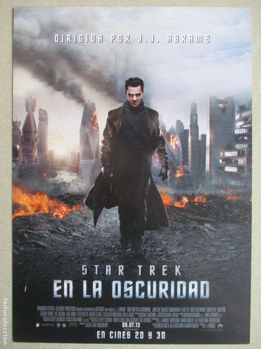 Cine: STAR TREK EN LA OSCURIDAD. GUIA ORIGINAL ESTRENO. PEDIDO MINIMO EN GUIAS 10 EUROS.