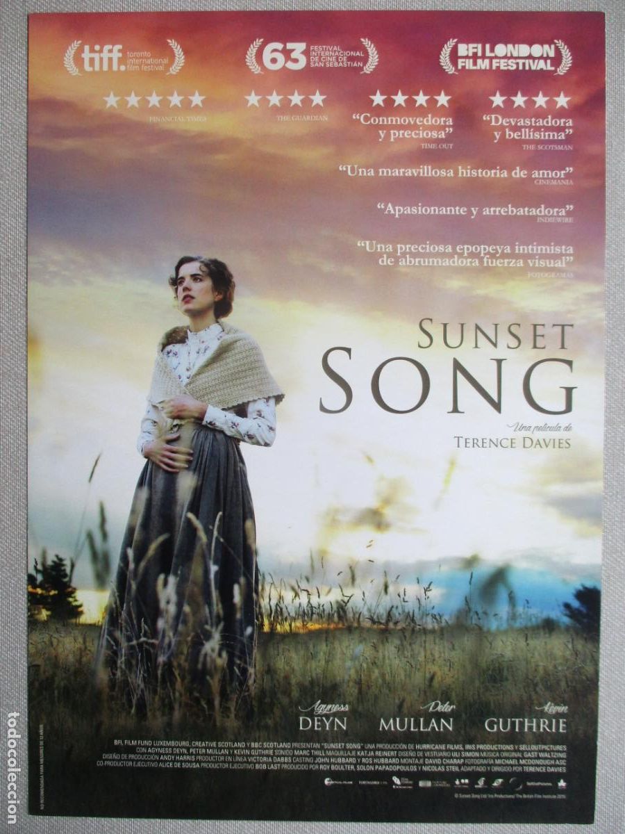 Cine: SUNSET SONG. GUIA ORIGINAL ESTRENO. PEDIDO MINIMO EN GUIAS 10 EUROS.