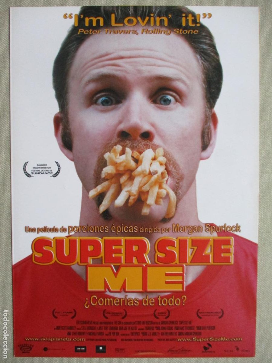 Cine: SUPER SIZE ME. GUIA ORIGINAL ESTRENO. PEDIDO MINIMO EN GUIAS 10 EUROS.