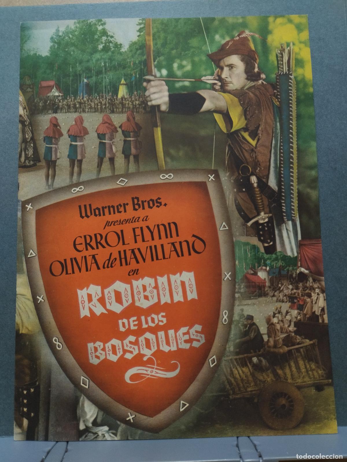Cinema: BZB CINE. WARNER BROS. ROBIN DE LOS BOSQUES. GUIA PUBLICITARIA. ERROL FLYNN, OLVIA DE HAVILLAND.