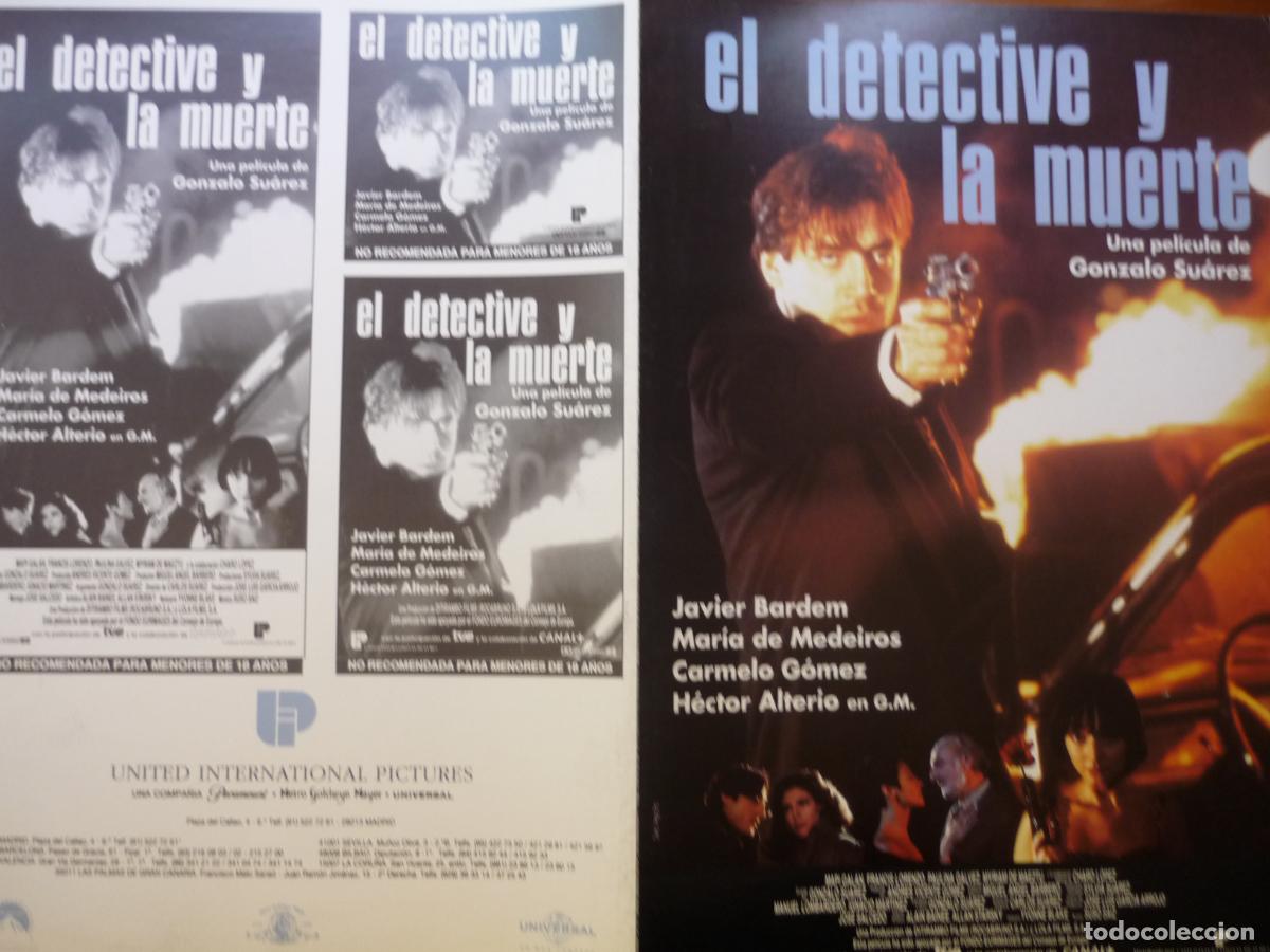 Cine: el detective y la muerte - guia publicitaria original - javier bardem charo lopez gonzalo suarez