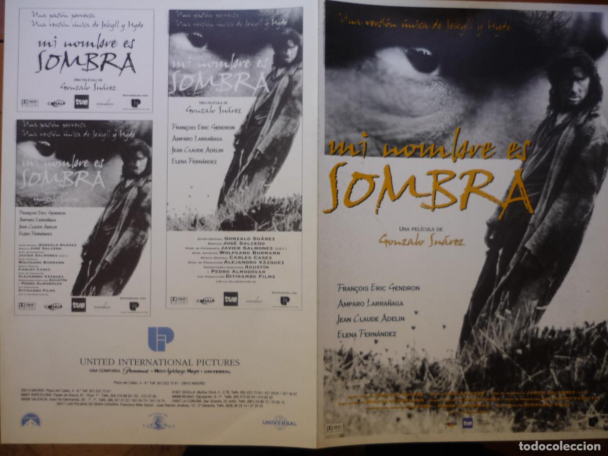 Cine: mi nombre es sombra - guia publicitaria original - fran&ccedil;ios gendron gonzalo suarez