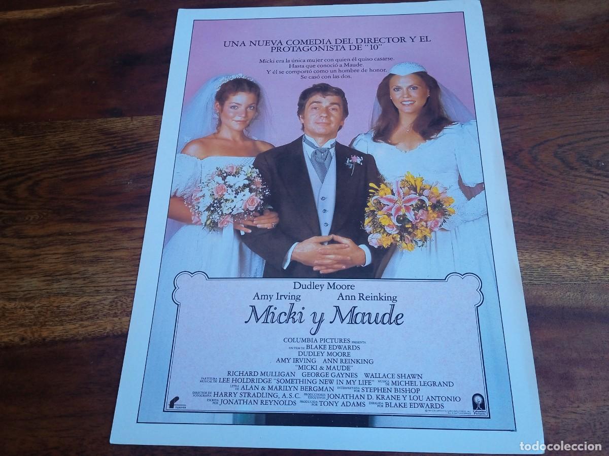 Cine: Micki y Maude - Dudley Moore, Amy Irving, Blake Edwards - Guia original Columbia 1984