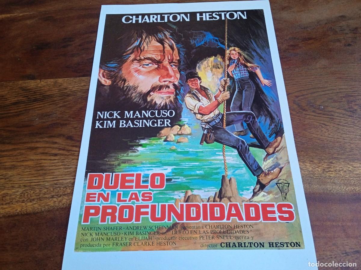 Cine: Duelo en las profundidades - Charlton Heston, Kim Basinger, Nick Mancus - Guia original Minerva 1982
