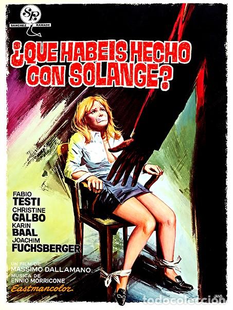 Cine: &iquest;QUE HABEIS HECHO CON SOLANGE? GU&Iacute;A LAMINA ACARTONADA GIALLO DE CULTO CRISTINA GALBO FABIO TESTI