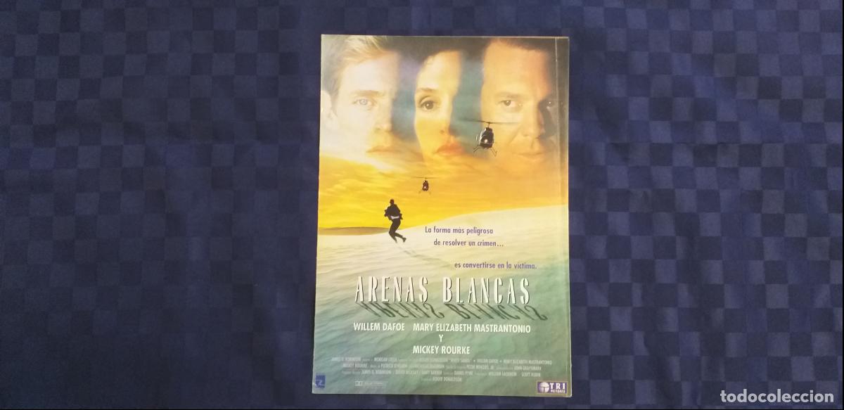 Cinema: Guia triptico: Arenas Blancas. Roger Donaldson, Willem Dafoe, Mary Elizabeth Mastrantonio.