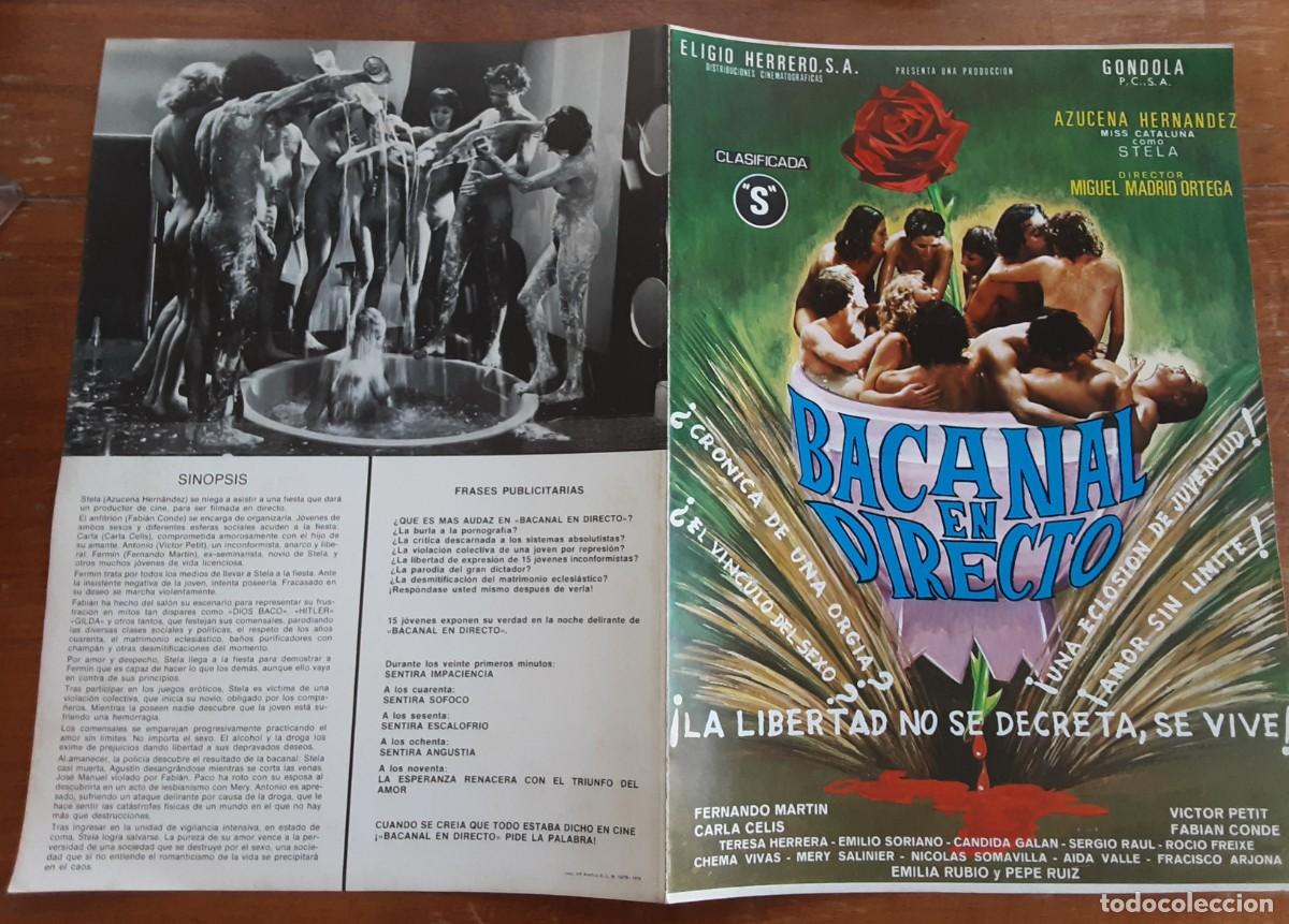 Cinema: BACANAL EN DIRECTO, AZUCENA HERNANDEZ ( MISS CATALU&Ntilde;A), FERNANDO MARTIN. CLASIFICADA &rdquo;S&rdquo;.