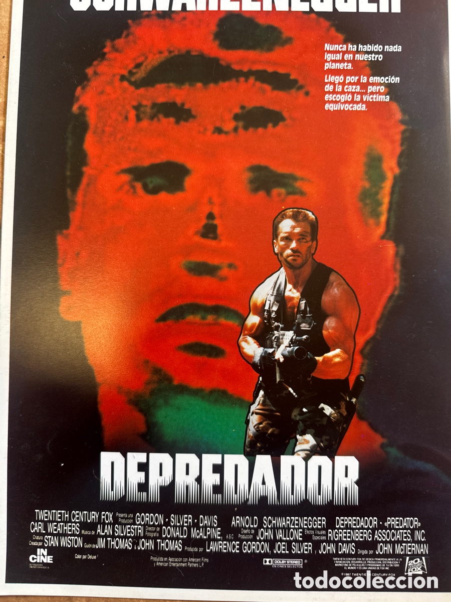Cine: DEPREDADOR ARNOLD SCHWARZENEGGER GUIA SENCILLA ORIGINAL ESTRENO