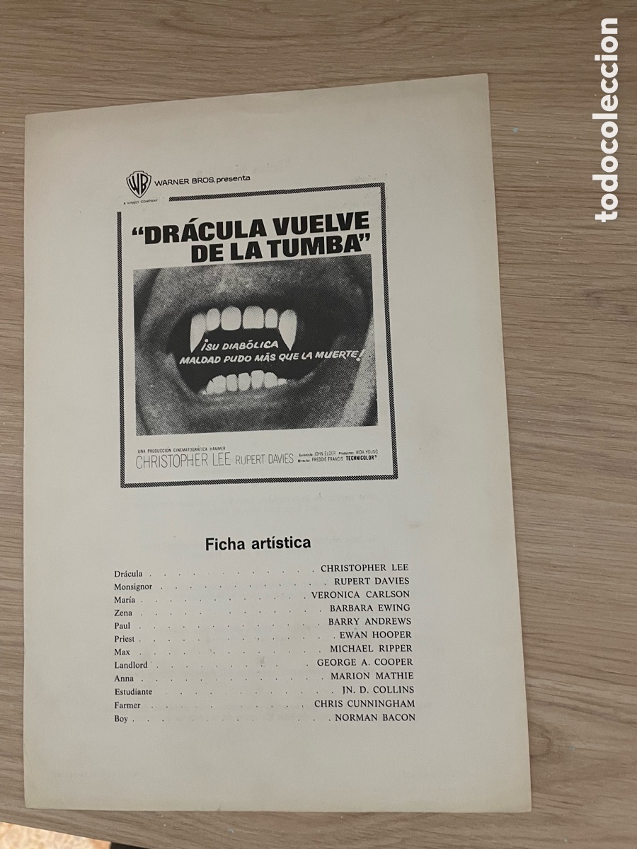 Cine: GU&Iacute;A PUBLICITARIA DR&Aacute;CULA VUELVE DE LA TUMBA