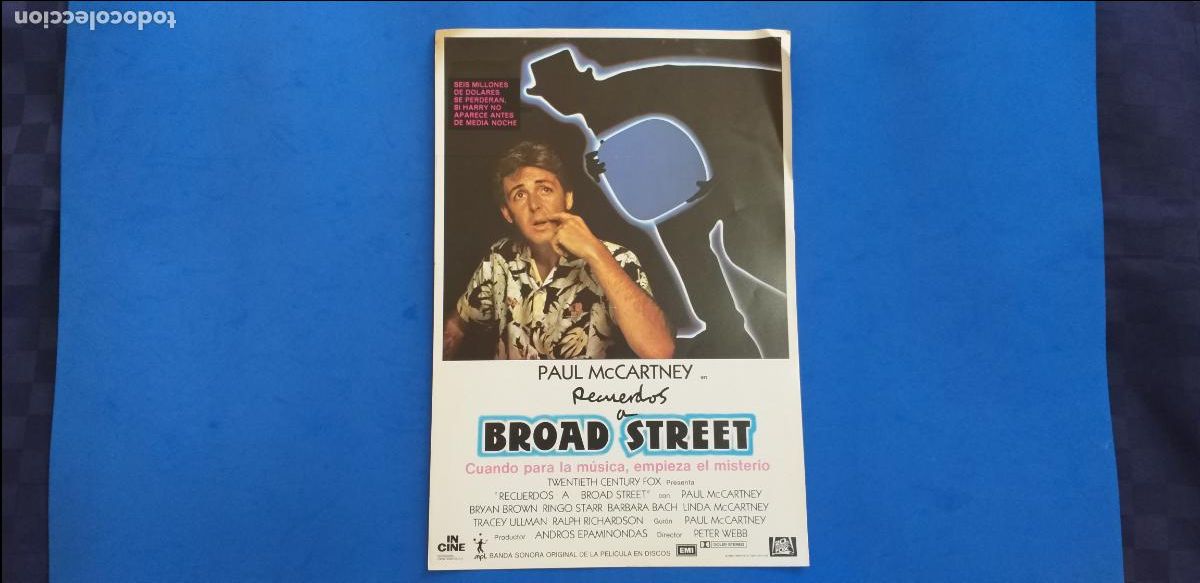 Cine: GUIA SIMPLE: RECUERDOS DE BROAD STREET. CON: PAUL MCCARTNEY. A&Ntilde;O 1984