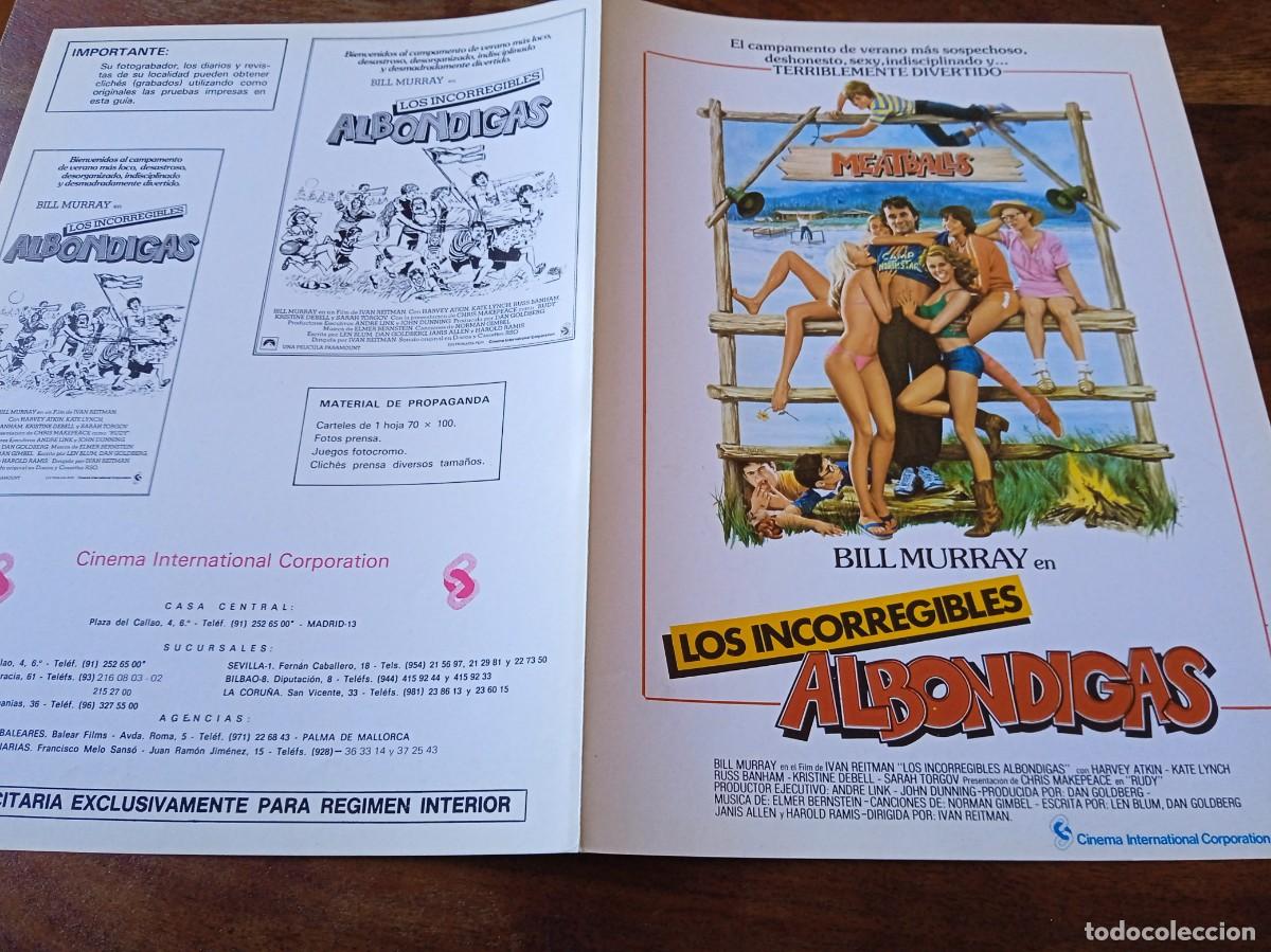Cine: Los incorregibles alb&oacute;ndigas - Bill Murray, Harvey Atkin, Kate Lynch - Guia original C.I.C 1979