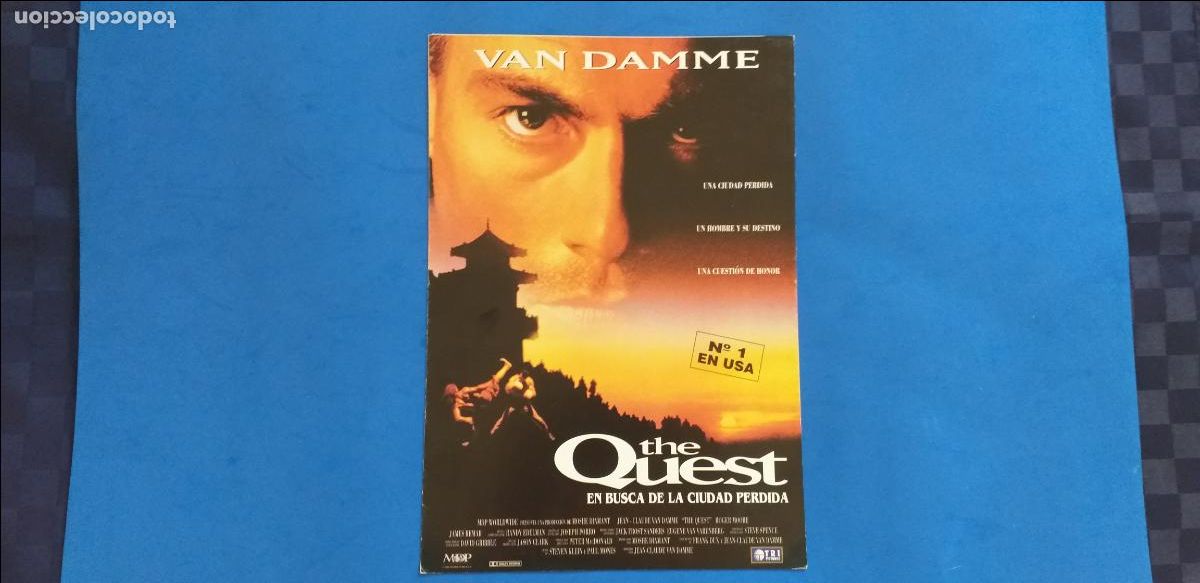 Cine: Triptico. GUIA PUBLICITARIA: THE QUEST. EN BUSCA DE LA CIUDAD PERDIDA. JEAN CLAUDE VAN-DAMME.
