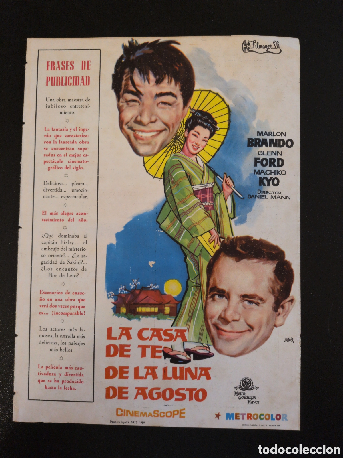 Cine: LA CASA DE TE DE LA LUNA DE AGOSTO FILMAYER JANO GUIA DE CINE ORIGINAL B125
