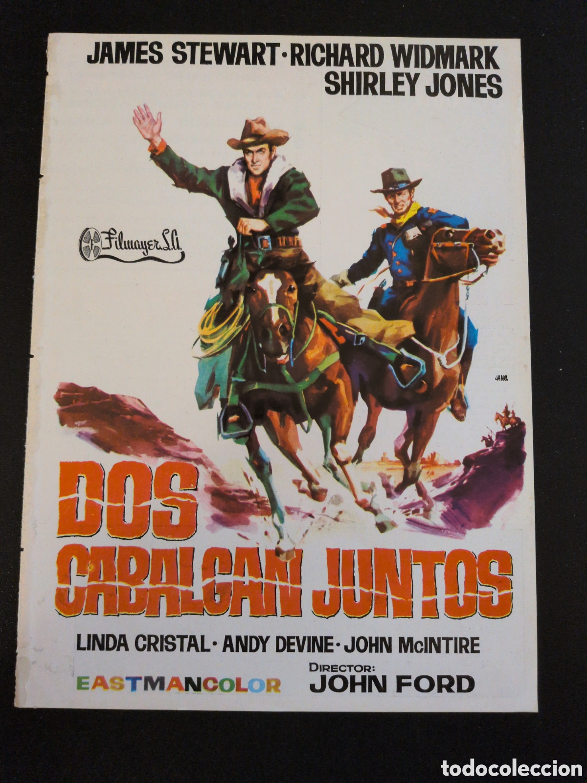 Cine: DOS CABALGAN JUNTOS JOHN FORD JAMES STEWART RICHARD WIDMARK- GUIA DE CINE ORIGINAL B125