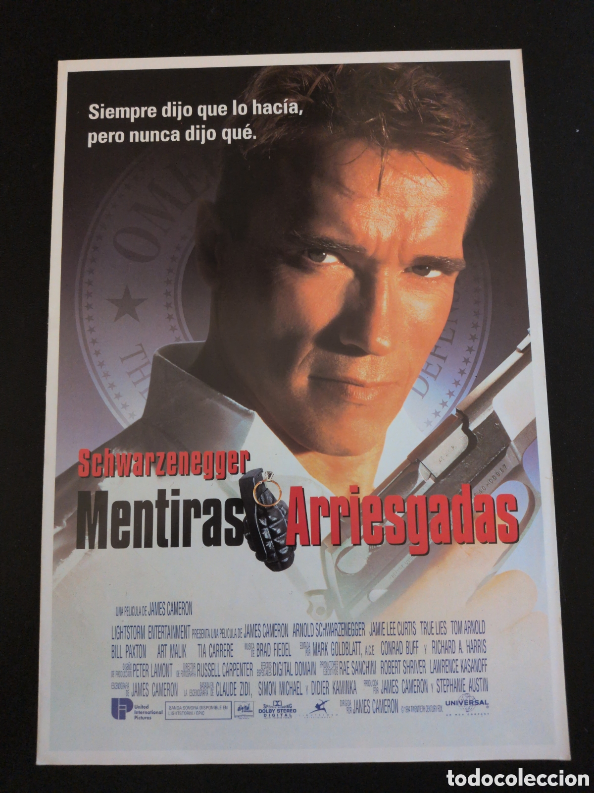 Cine: MENTIRAS ARRIESGADAS ARNOLD SCHWARZENEGGER GUIA DE CINE ORIGINAL B125
