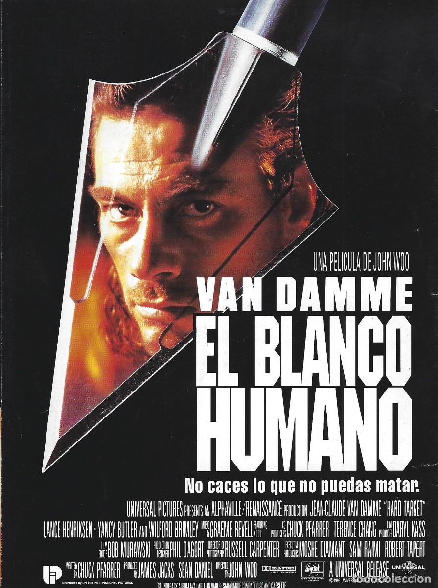 Cine: VC207 EL BLANCO HUMANO-TRIPLE-GUIA PUBLICITARIA PEQUE&Ntilde;A-21 X 15 CM.