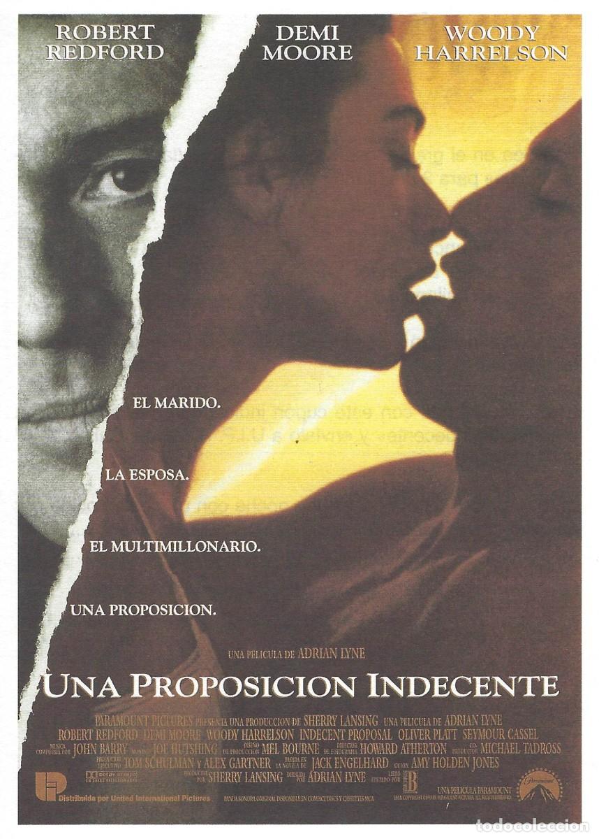 Cine: VC227 UNA PROPOSICION INDECENTE-SENCILLO-GUIA PUBLICITARIA PEQUE&Ntilde;A-17 X 12 CM.