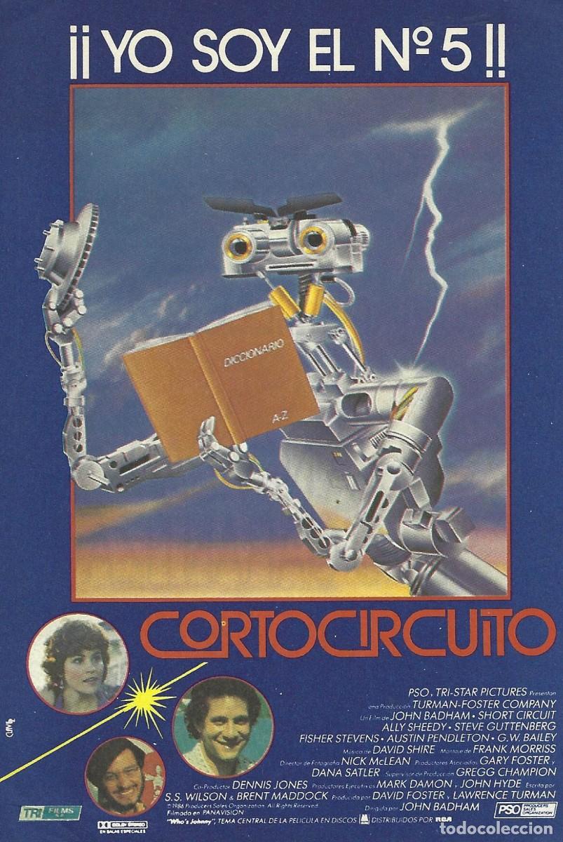 Cine: VC231 CORTOCIRCUITO-SENCILLO-GUIA PUBLICITARIA PEQUE&Ntilde;A-15 X 10 CM.