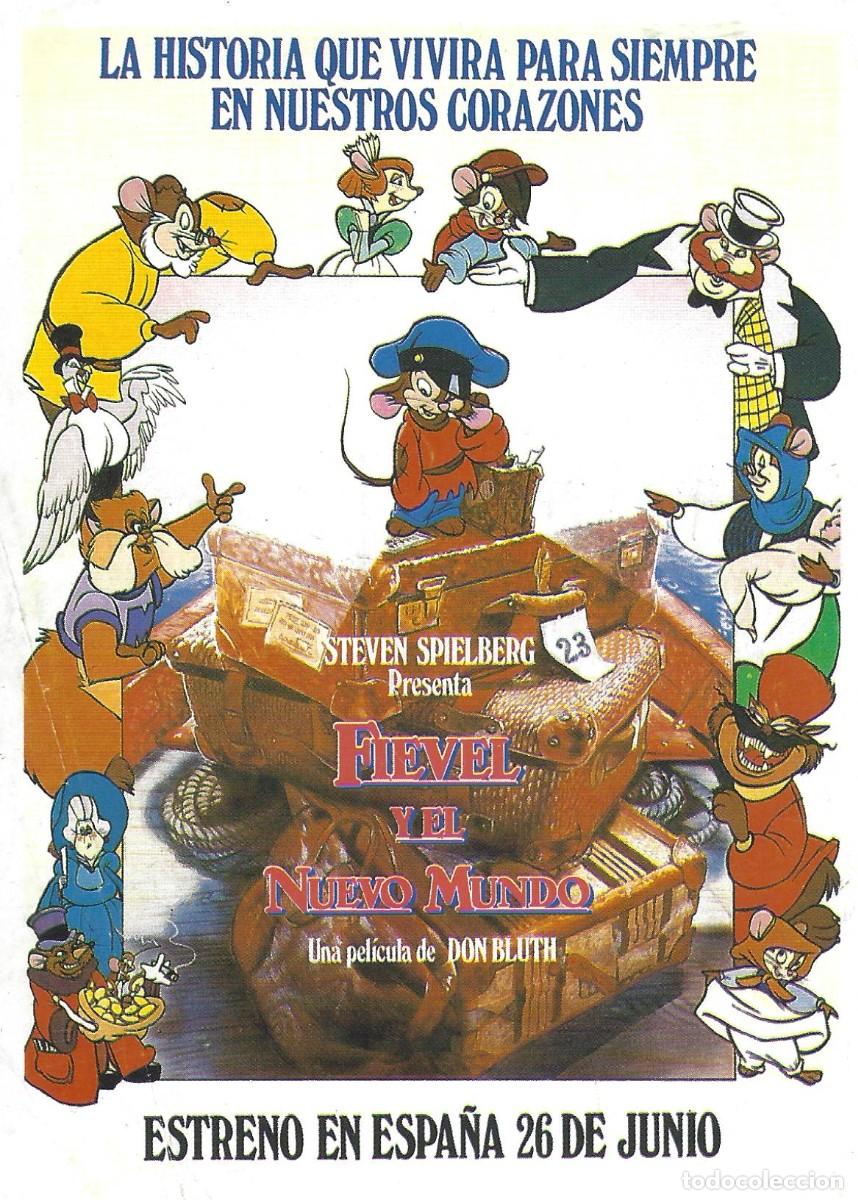 Cine: VC239 FIEVEL Y EL NUEVO MUNDO-SENCILLO-GUIA PUBLICITARIA PEQUE&Ntilde;A-14 X 10 CM.