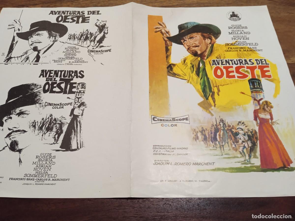 Cine: Aventuras del oeste - Clyde Rogers, Gloria Milland, Adrian Hoven - Guia original Castilla Films 1965