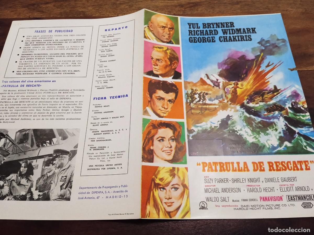 Cine: Patrulla de rescate - Yul Brinner, Richard Widmark. Suzy Parker - Guia original Dipenfa 1965 Jano