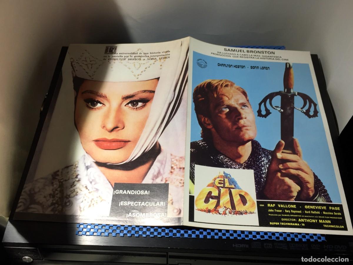 Cine: Guia de cine El Cid - Charlton Heston - Sofia Loren - 2 hojas.