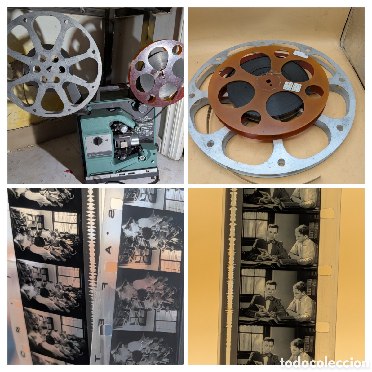 Kino: FANT&Aacute;STICO PROYECTOR 16MM BELL & HOWELL FILMOSOUND 1680 + PEL&Iacute;CULA BLANCA Y NEGRO