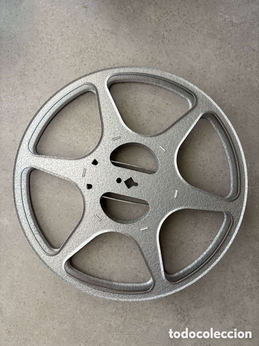 Cine: Bobina para pel&iacute;cula de cine de 16mm de metal de 150 metros de capacidad 22 cm de di&aacute;metro
