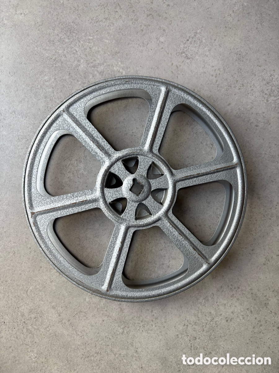 Cine: Bobina para pel&iacute;cula de cine de 16mm de metal de 120 metros de capacidad 17,7 cm de di&aacute;metro
