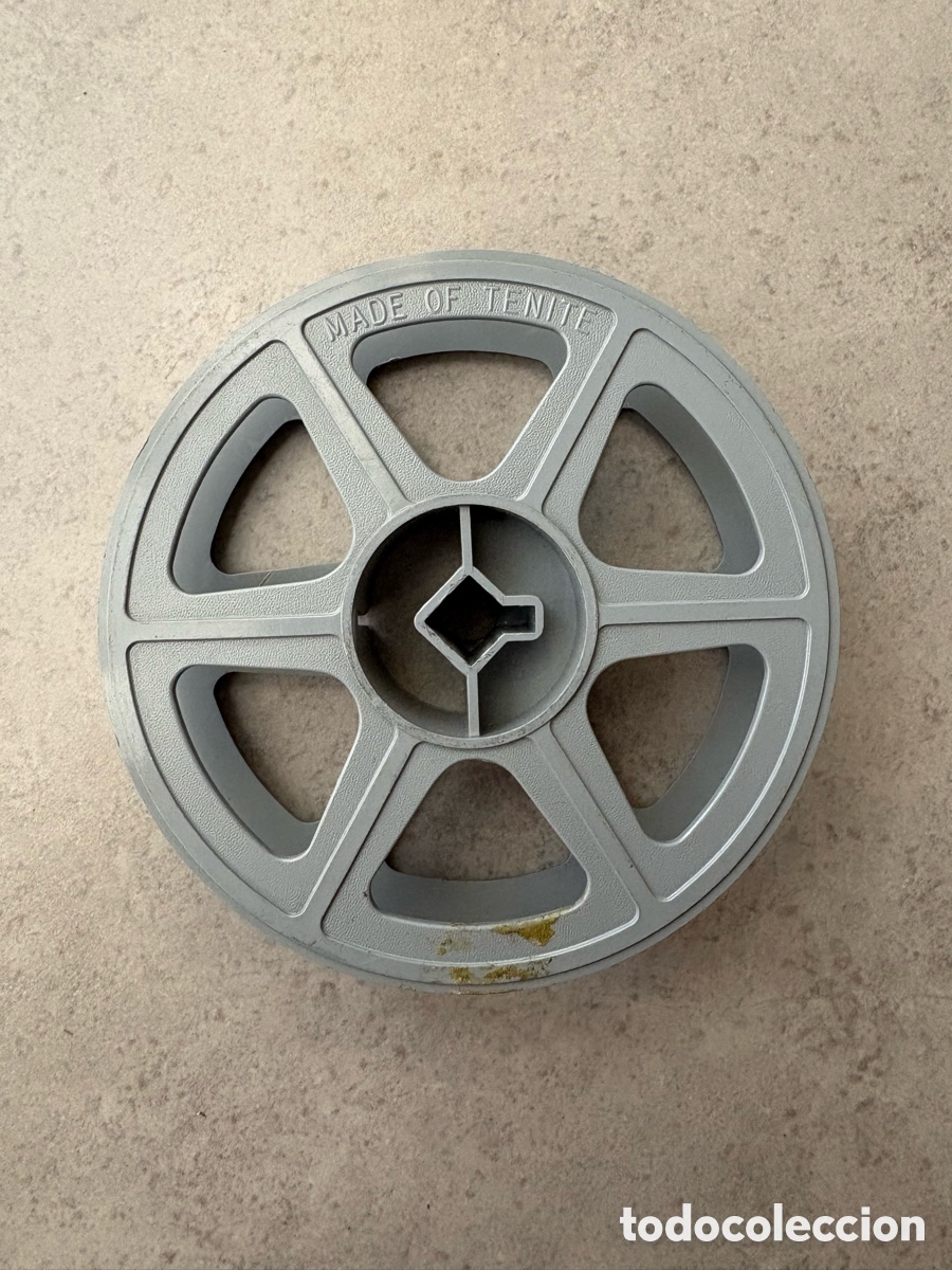 Cine: Carrete bobina pel&iacute;cula cine de 16mm para c&aacute;mara de cine. 9,3 cm de di&aacute;metro. Capacidad de 30 metros