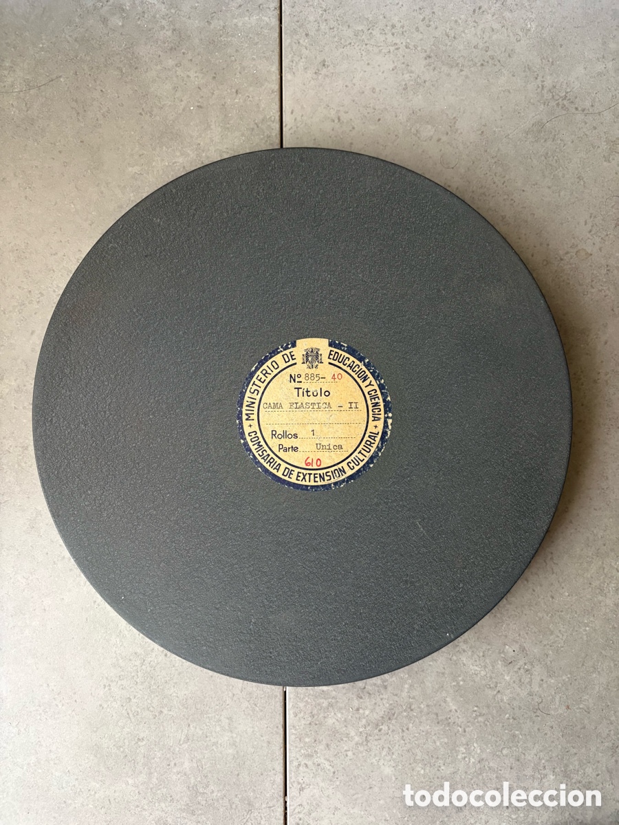 Cine: Caja lata envase para rollo de pel&iacute;cula de 16mm 9,5mm 8mm de metal 26,5 cm de di&aacute;metro