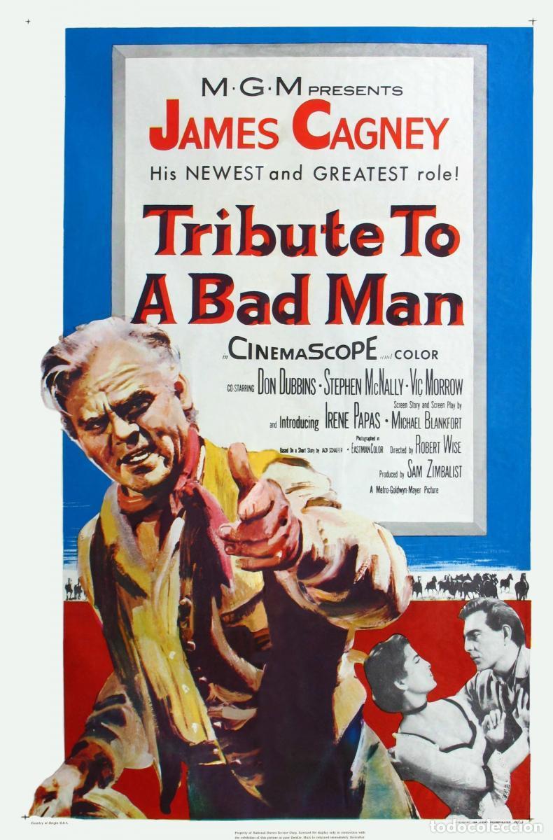 Cine: Pel&iacute;cula largometraje cine 35mm La ley de la horca (Tribute to a Bad Man, 1956) con James Cagney
